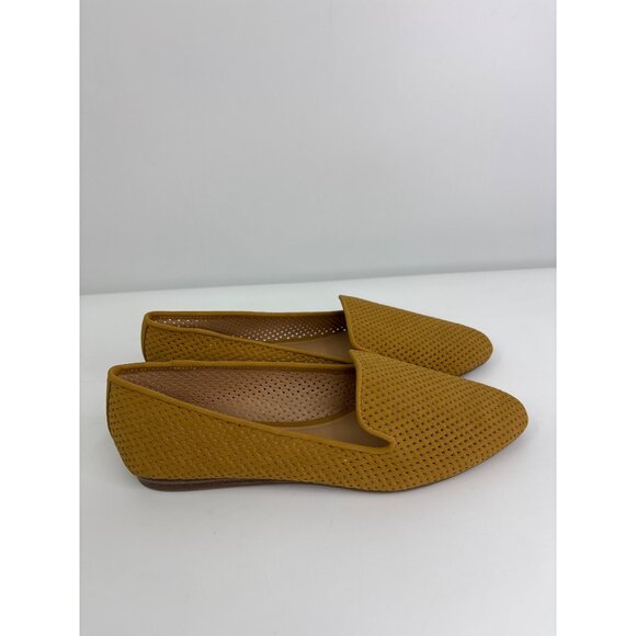Market & Spruce June Smoking Flat Shoe Basket Weave Mustard Yellow Size 8 NWOB - Picture 5 of 8
